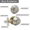 Probrico Double Side Keyed Deadbolt in Brushed Satin Nickel