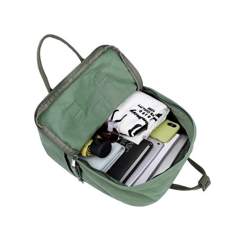 (Army) - LuckyZ Womens Casual Style Lightweight Canvas Backpack School