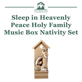 Sleep in Heavenly Peace Holy Family Music Box Nativity, Manger Scene Christmas Decorations - Christian Holy Family Nativity Scene - Baby Jesus Nativity Set