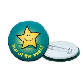 Sticker Factory 38mm Star reward badges: 'Star of the week!': 40 pin badges.