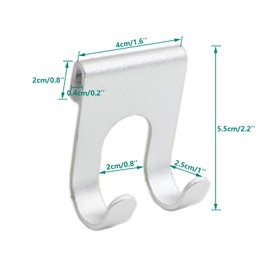 Double Hooks for Glass Shower Door,ULIFESTAR Space Aluminum Towel Hooks,Heavy Duty Rack Hook,Over Door Hooks,Bathroom Frameless Drilling-Free Hanger for Bathing Suits Robe Towel Squeegee Loofah Shaver