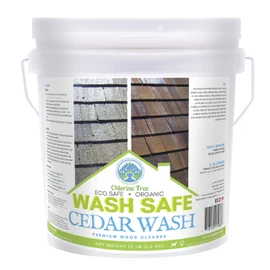Wash Safe™ CEDAR WASH | Eco-Safe and Organic Wood Cleaner | Clear, Bleach-Free Powder Concentrate | Clean Cedar Shakes, Shingles, Clapboard, Decks, Beams and Wood Surfaces, 3LB.