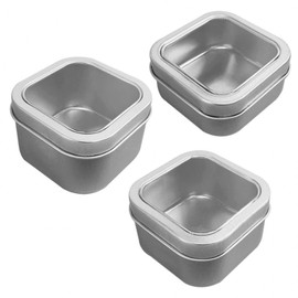 Transparent window square tin case Poca hairpin cosmetics mini Organizer 3 square transparent tin case - large 5ea