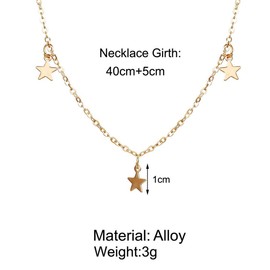Yienate Bohemia Necklace Trendy Simple Stars Pendant Choker Gold Chain Boho Jewelry For Woman and Girls