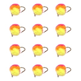 Feeder Creek Bead Head Fly Fishing Flies |12pc Clown Trout Salmon Eggs by Fishing Assortment | Size 14 Trout Flies | Salmon Eggs (Clown (Multicolor)