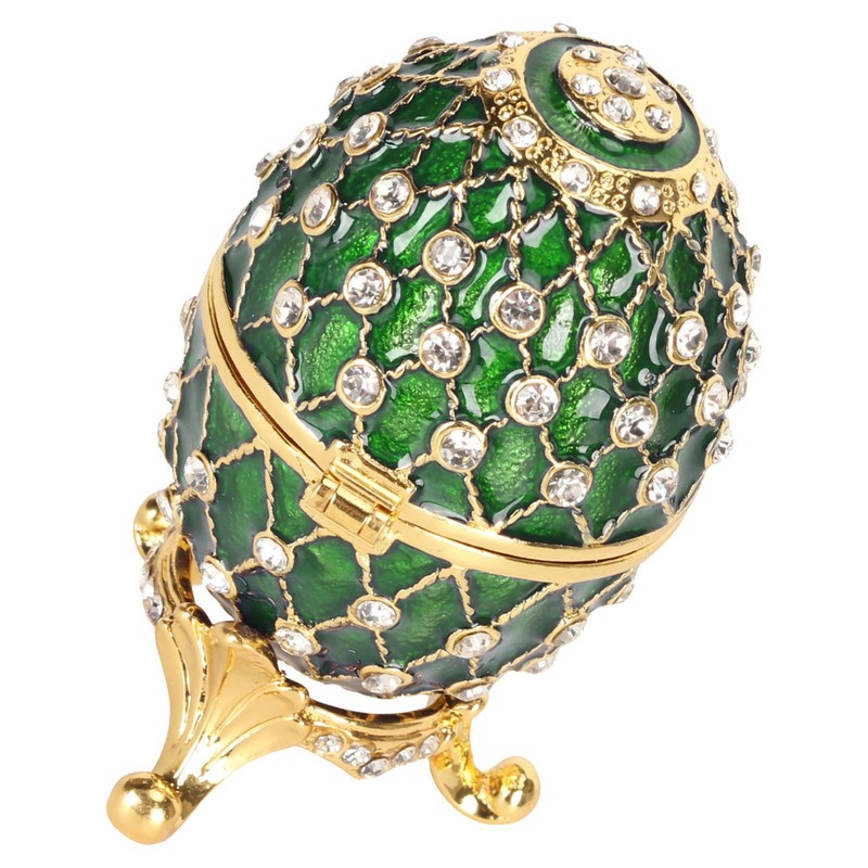 Egg Trinket Box Zinc Alloy Sparkling Rhinestone Exquisite Elegant Metal