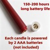 Burgundy Flameless Taper Candles with Remote, LED Candlesticks Set of
