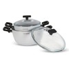 Flonal ONICE White Ceramic Non-Stick Deep Stew Pot with Glass
