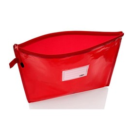 Premto (A4+ Size, Ketchup Red), Extra Durable Mesh Bag, Smart Envelope Design, Waterproof Pouch for School Office Supplies, Zipper Pouch, Secure Zip Closure, Travel Bag