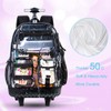 Rolling Clear Backpack for Women, Heavy Duty PVC Transparent Wheeled