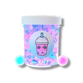 Cotton Candy Popping Boba Handmade Clear Slime 4oz - Hoshimi Slimes