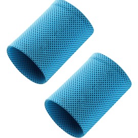 Thin Baseball Wristband, Long, Cool, Sweat Wipe, Sweat Absorbent, Quick Drying, Breathable, Long, Short, Sports, Yoga, Muscle Training, Sports, Running, Unisex, Set of 2 (Blue)