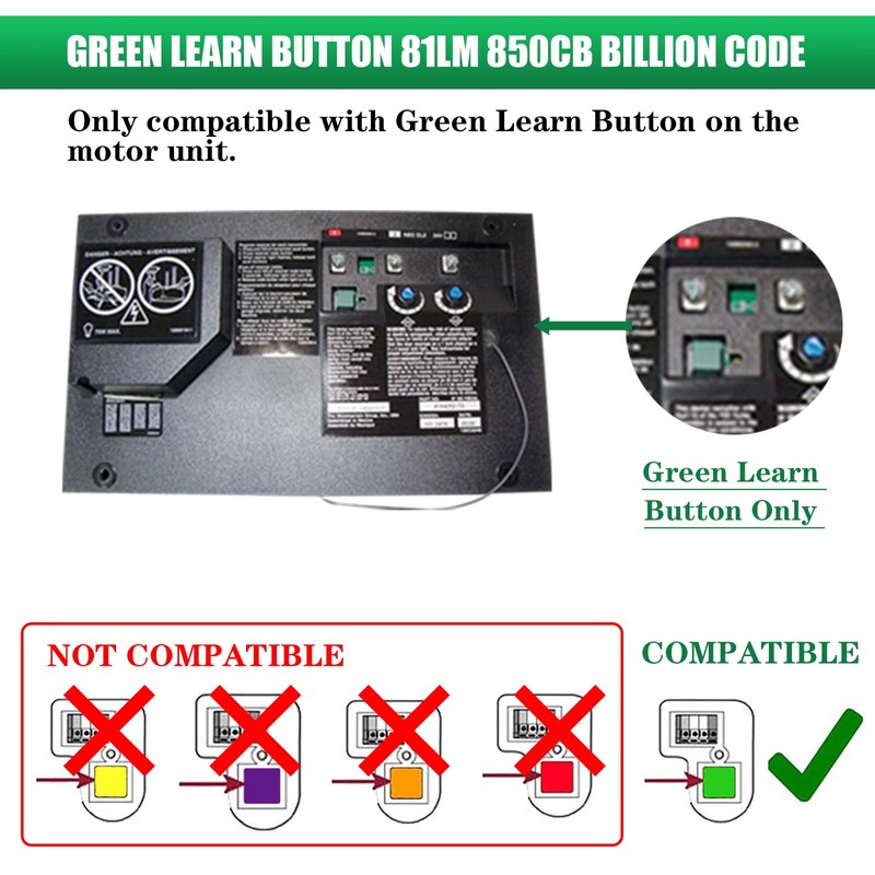LAWOHO 81LM Garage Door Remote Control Keychain Compatible with Green