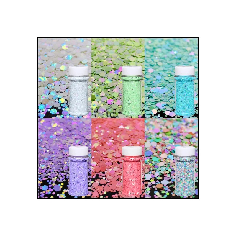 Professional Spring Color Glitter No Fine Glitter 12PCS 2oz Shakers