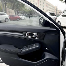 YINGTUU for Honda 11th Gen Civic 2022-2025 Accessories Inner Door Handle Bowl Protector Cover Carbon Fiber Style