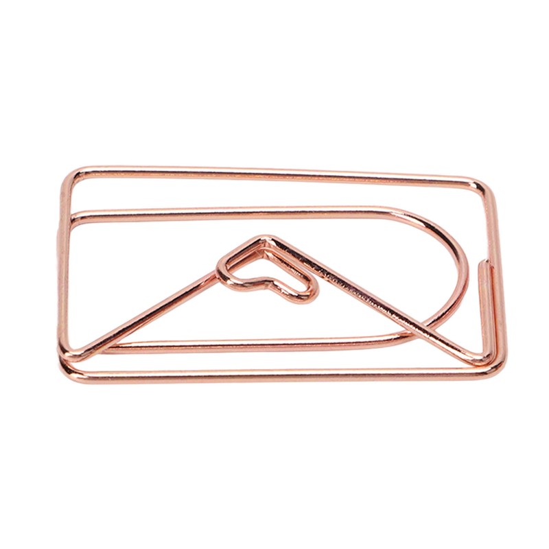 100PCS Paper Clips Portable Mini Cute Shape Electroplated Rose Gold