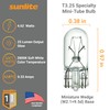Sunlite T3.25 Specialty Mini-Tube Bulb, 4.62 Watts, 25 Lumens, 14