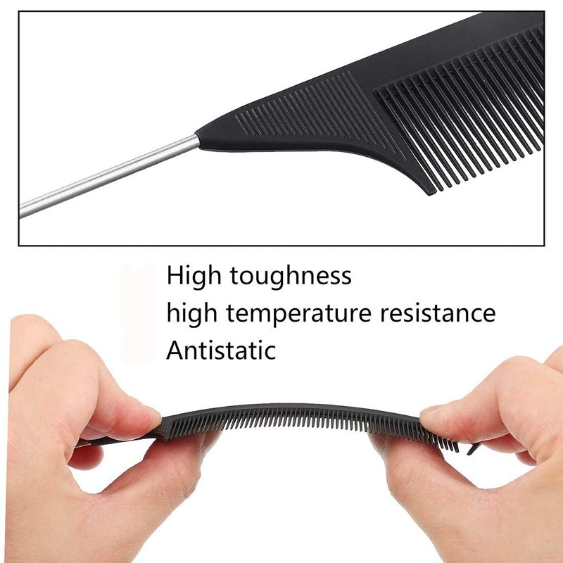 Rat Tail Combs Set, RuiChy 3 Pack Carbon Styling Combs