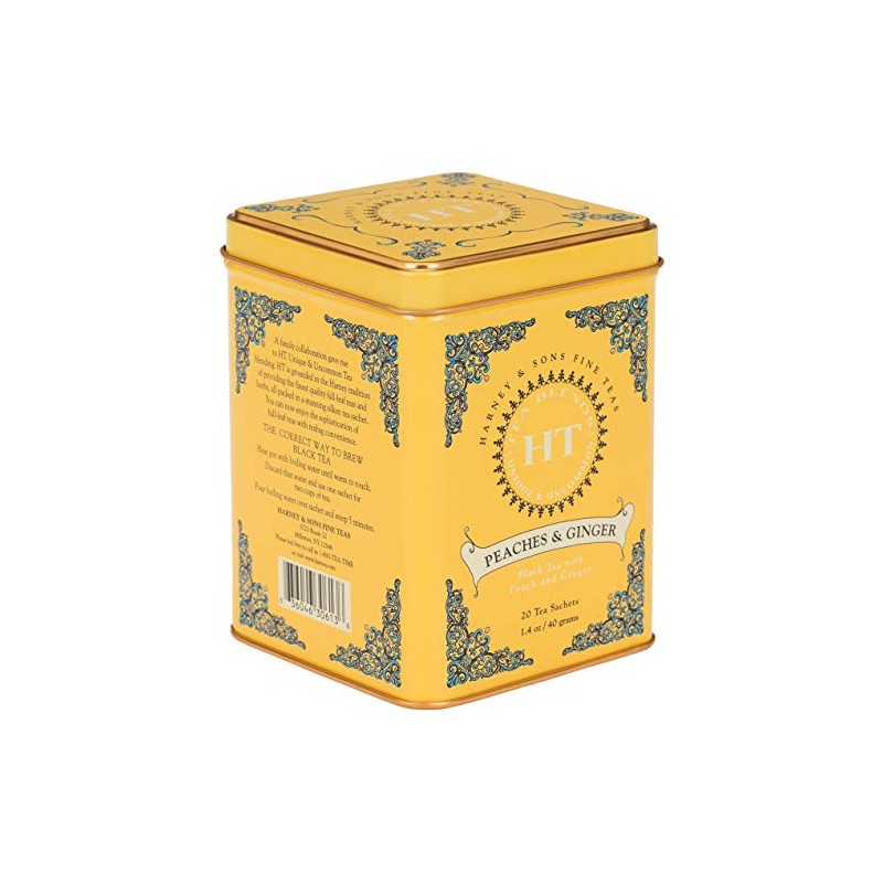 Harney & Son's Teabags, Peaches & Ginger Black Tea, 2