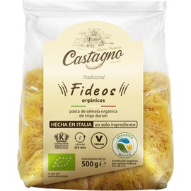 Castaño Orgánico, PASTA DE TRIGO DURO FIDEO, 500 gramos