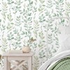 MelunMer Modern Leaf Peel and Stick Wallpaper Boho Green Contact