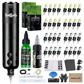 Dragoart Kit de Máquina de Tatuar Knight2Pro, Máquina de Tatuar Profesional, Pluma de Tatuar de 8 Horas de Funcionamiento Sin Sobrecalentamiento, Tinta Negra Estadounidense para Delineado Y Sombreado,