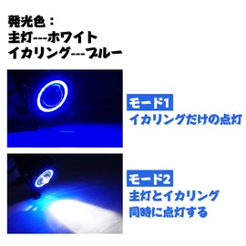 X-STYLE U7 Motorcycle LED Fog Lamp with 4 Modes Switching Headlight 12V 24V Universal IP67 Waterproof Switch White + Blue (Blue B, Direct Light)