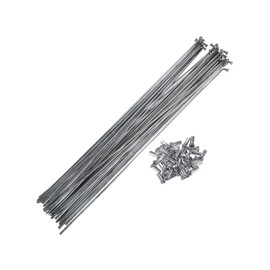 REPAIROCK 36pcs 14G J Bend Bicycle Steel Spokes 250mm 9.84" Cycle Spokes with Brass Nipples Steel Spokes for Mountain Bike MTB Auto Replacement Parts