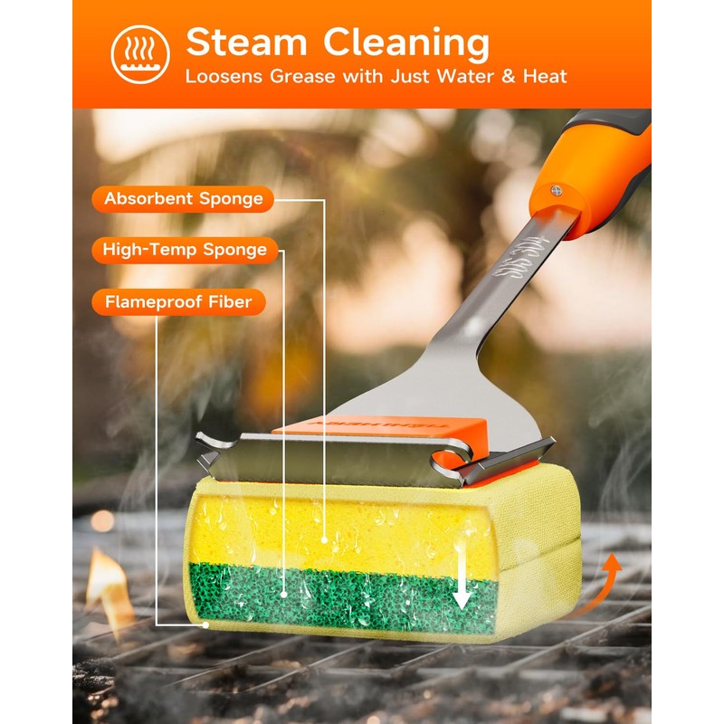 TISHI HERY Bristle Free Grill Brush Replaceable Cleaning Head, Safe