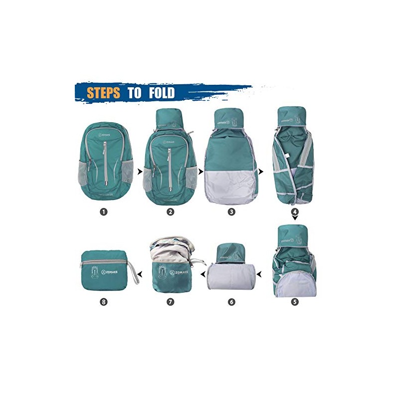 ZOMAKE Ultra Lightweight Packable Backpack 25L, Foldable Hiking Backpacks Water