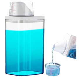 Tefola Dispensador de Detergente Liquido con Dosificador Medidor, 1100ml Dispensador de Jabon Lavanderia para Lavanderia Organizacion y Decoracion, Diseño Antiderrames y Transparente
