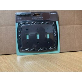 allen + roth  Eastview 3-Gang Toggle Wall Plate, Dark Oil-Rubbed Bronze