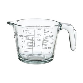 Farberware 2-Cup Borosilicate Glass Wet and Dry Measuring Cup with Oversized Measurements, Clear