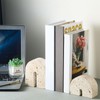 Newtay 2 Pcs Travertine Marble Bookends 5 Inch, 3 Inch