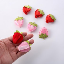 AACKS Girls 8 Pcs Strawberry Hair Clips Stawberry Hair Pins Hair Accessories Little Girl Hair Accessories Toddlers Stawberry Hair Barrettes