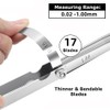 Gasea 17 Blades Stainless Steel Feeler Gauge Measuring Tool, 0.02-1.00mm