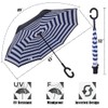 Wxjiahetai Inverted Reverse Umbrella with C-shaped Handle Windproof Upside Down