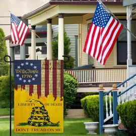 Dont Tread On Me Garden Flag for Outside 12x18 Double Sided We The People 1776 Garden Flag 3ply Fabric American Garden flags for House Outdoor Yard Garden Holiday Decor