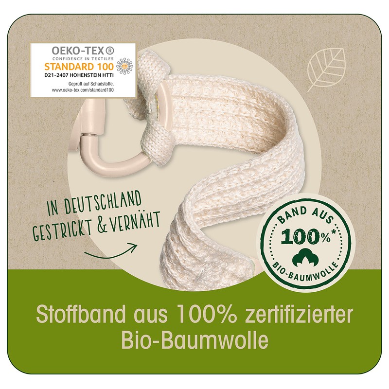 nip Stay Green Dummy Strap Made of 100% Organic Cotton,