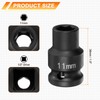 HARFINGTON 2pcs 6 Point Impact Socket 11mm Metric Socket 1/2"