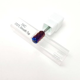 Vanfa Nail Drill Bits Shank 3/32", Two Way Rotate for Removing Acrylic Nail Powder, Hard Gel and Dipping Powder (Purple 3XC - Large Smooth Round Top)