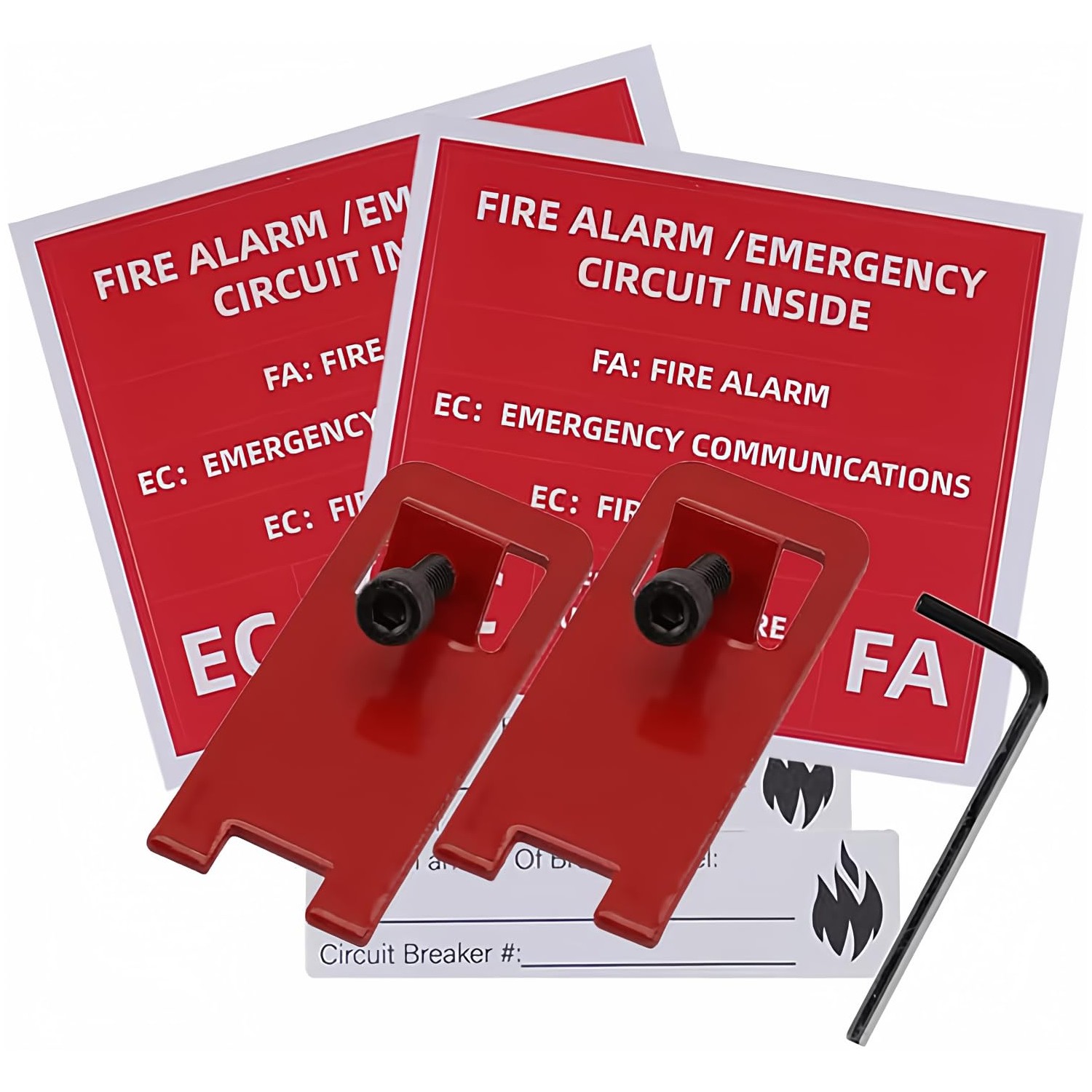 2 sets ELOCK-FA Fire Alarm Lock, E-Series Fire Lockout Kit, Red1 ...