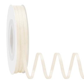 Simplegoal Double Face Ivory Satin Ribbon 1/8 Inch X 50 Yards Polyester Ivory Ribbons for Gift Wrapping Fabric Ribbon for Crafts Flower Bouquet Sewing Arts Wedding Party Decoration