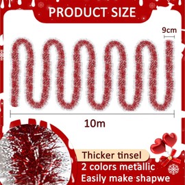 10 m Christmas Garland, Fir Garland, Christmas Tinsel Garland, Christmas Garland Outdoor, Garland Christmas Stairs, for Outdoor Indoor Christmas Decorative Garland (A)