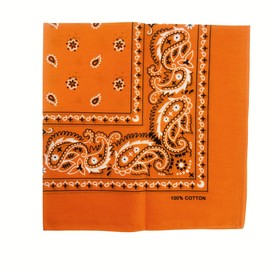 Vamqor 100% Cotton 10 Pack Fine Bandanas(Orange)
