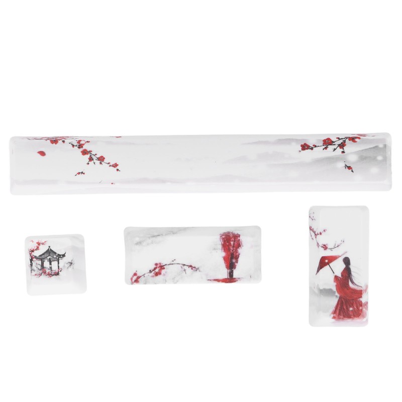 DIY Keycaps Kit Winter Snow Plum Pattern Universal Mechanical Keyboard