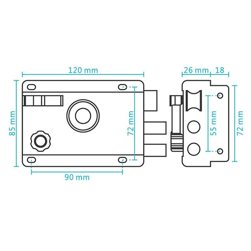 External Door Lock, Night Latch External Door Lock Stainless Steel