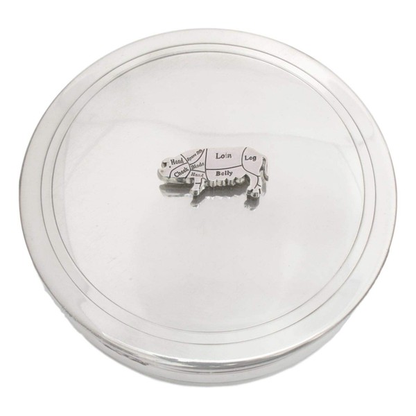 Gamekeepers Cottage gifts Butcher Pig Pewter Jewellery Trinket Round English