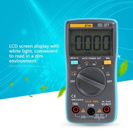 Digital Multimeter, Pocket Manual Ranging Digital Multimeter ZT100/ZT101/ZT102 Portable Mini Car Digital LCD Display for Testing Capacity Multimeter (ZT100)