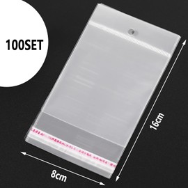 Earring Cardboard Holders for Jewelry, Black 100 Pcs Earring Necklace Card Holder Display for Selling with 100 Pcs Self-Sealing Bags Package Gifting Supplies